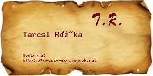 Tarcsi Réka névjegykártya